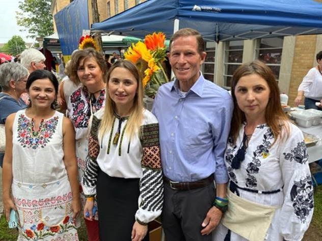 Blumenthal attended the Stamford Ukrainian Day Festival.